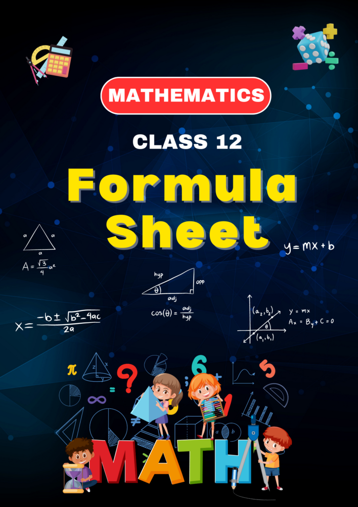 Maths Class 12 Formula Sheet Paperless Prose